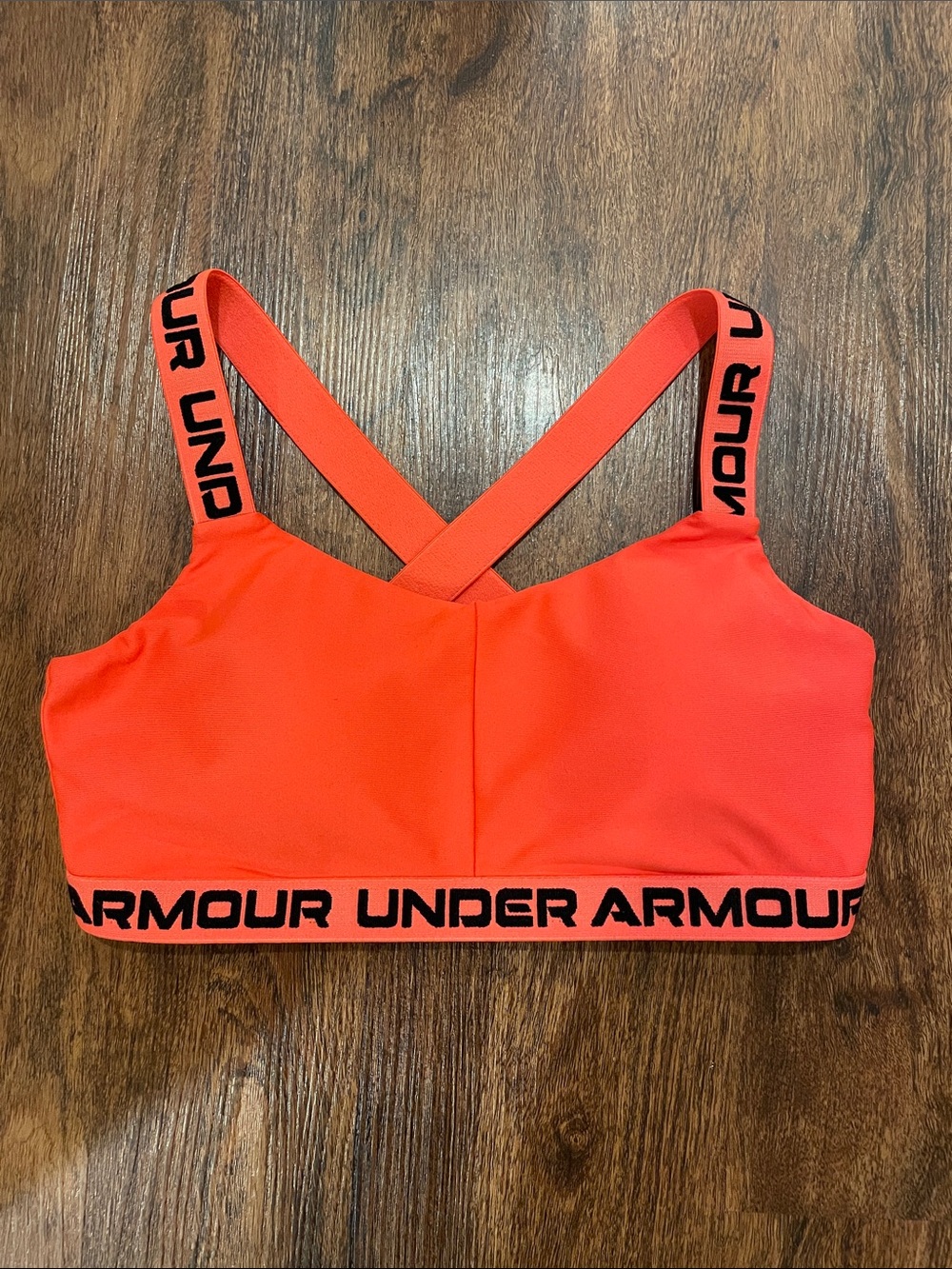 Under Armour Women's Bright Orange Crossback Sports Bra